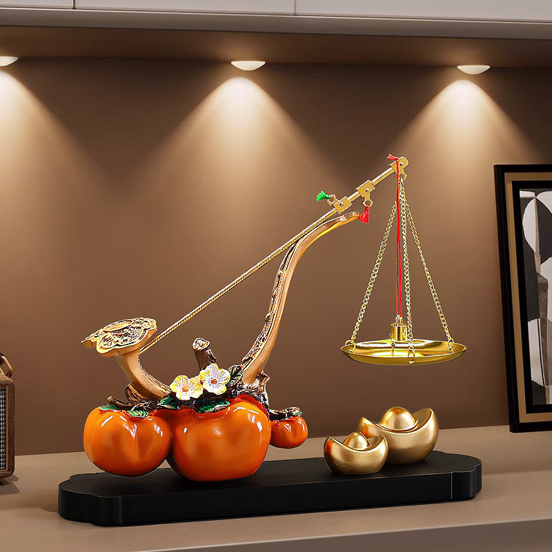 柿柿事事如意柿子摆件轻奢高级感