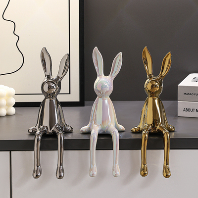 坐姿兔子酒柜装饰品摆件家居轻奢高档客厅餐边电视柜乔迁新居礼品
