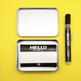 IS签名贴 SOUR NAME 涂鸦不干胶贴纸标签纸赠斜头马克笔 HELLO