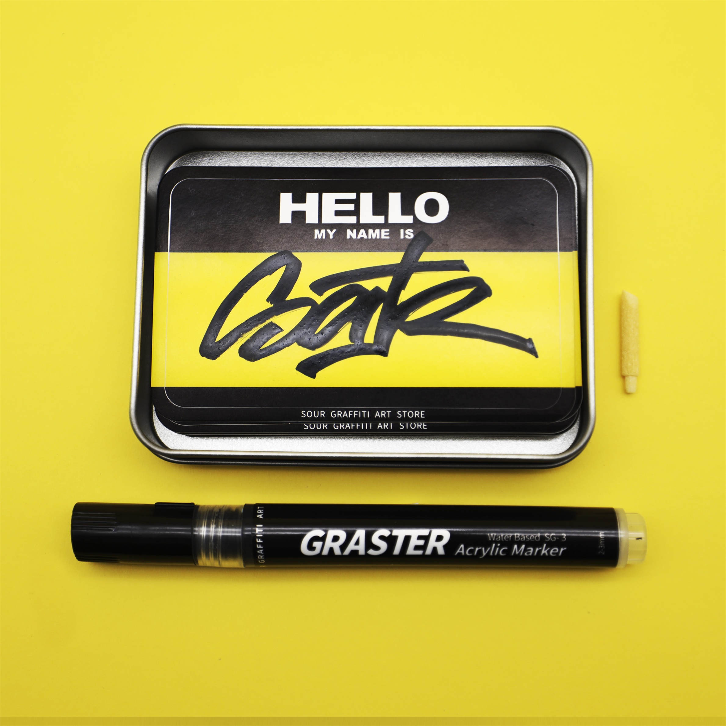 签名贴纸签名贴纸涂鸦斜头马克笔