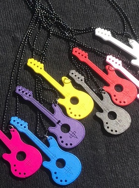 吉他项链长款毛衣链嘻哈饰品百搭