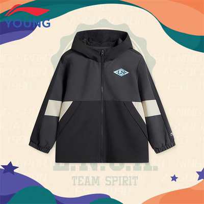 李宁冬款连帽可拆卸运动风衣