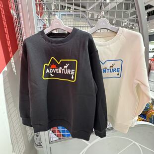 李宁童装 男童中大童圆领无帽套头卫衣儿童针织上衣YWDW077 026春款