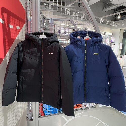 李宁童装短裤加厚男童连帽羽绒服