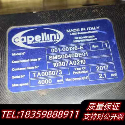 Capellini电机 001-00136-E ，意大议价