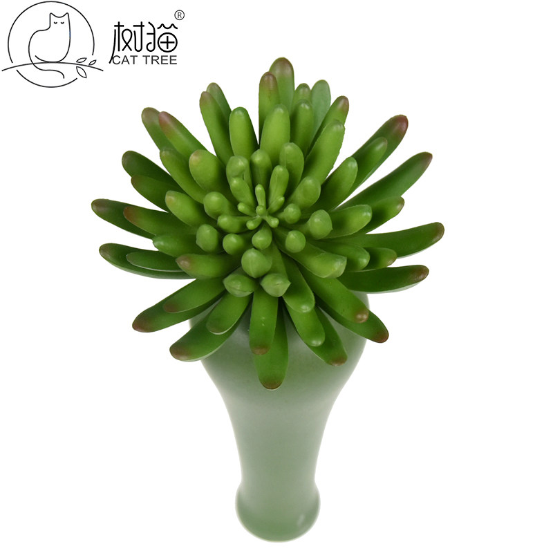 树猫仿真多肉植物千佛手逼真手感多肉小盆栽绿植装饰桌面景观摆放