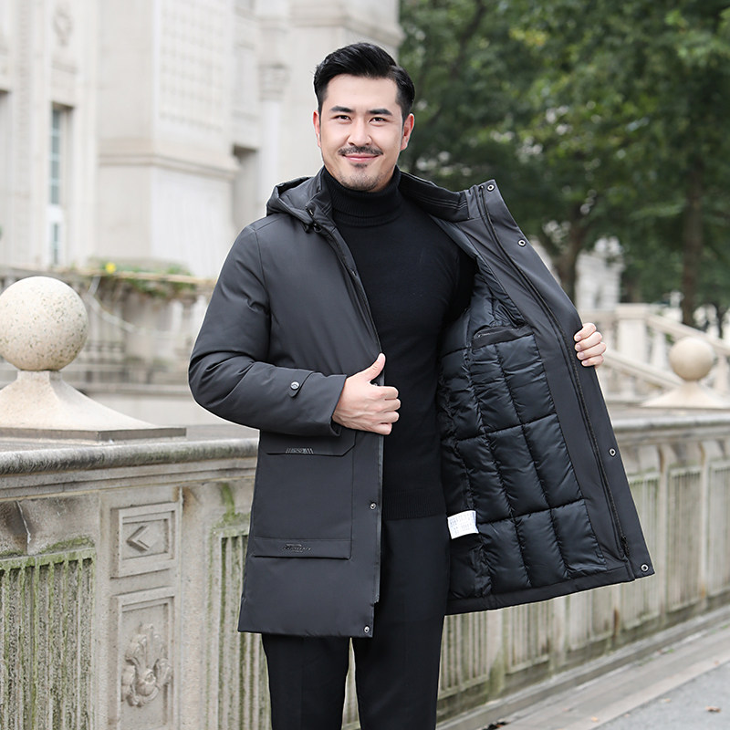 中年羽绒棉棉服男中老年男士加厚棉袄男装外套爸爸冬装棉衣中长款