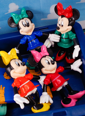 米奇妙妙屋米妮复古中古玩具散货铁线公仔人偶模型儿童蓝色绿色红