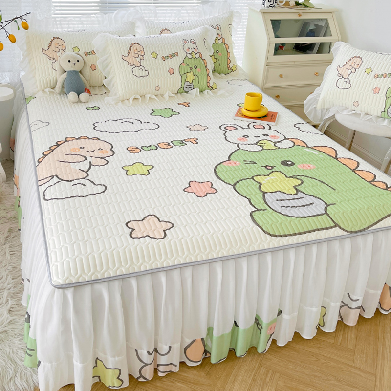 凉感丝乳胶凉席三件套床裙款