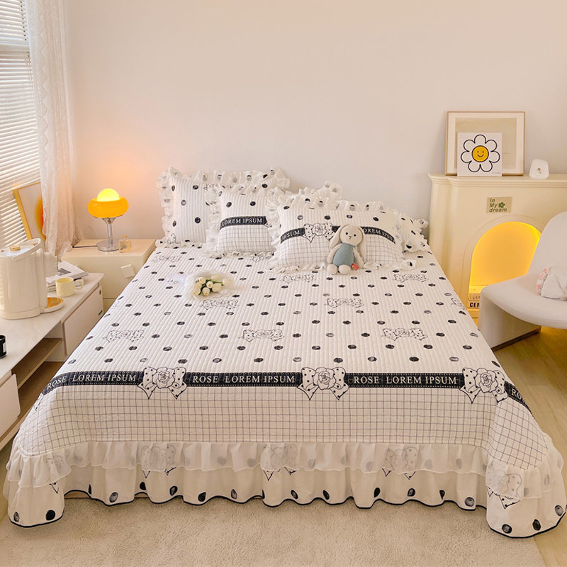 全棉床盖单件带花边床裙夹棉纯棉床单榻榻米炕盖垫三件套四季通用,床上用品,床盖,淘宝优惠券,粉丝福利购,淘宝优惠卷