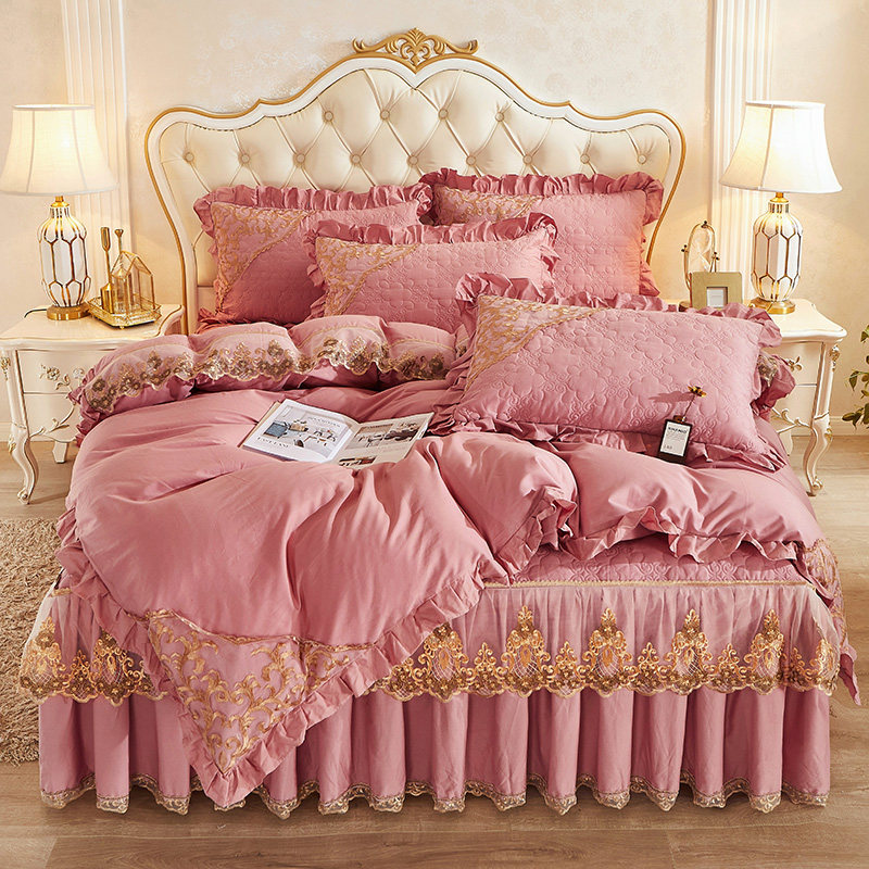 欧式宫廷风纯棉单件被套全棉蕾丝刺绣花边双人被罩2x2.3m四季通用