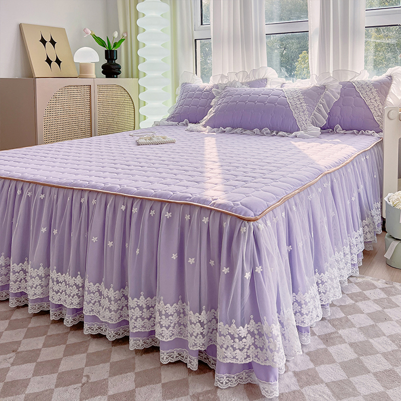 床裙韩式夹棉蕾丝花边床围裙罩