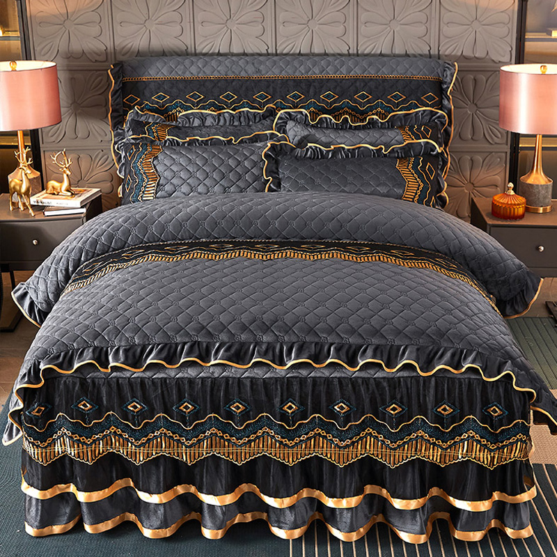 欧式夹棉加厚被套单件保暖水晶绒双面加绒法兰绒珊瑚绒秋冬天被罩