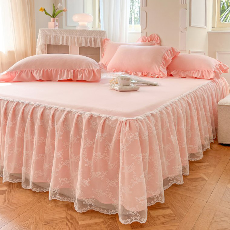 夏季韩版蕾丝床裙单件高级感花边床单公主风床围裙罩席梦思保护套