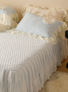 促冬季a类牛奶绒夹棉床裙单件高端公主花边加绒床罩加厚18x20床新