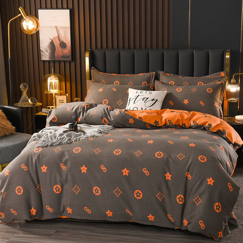 全棉棉夹棉磨毛四件套保暖