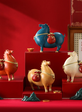 2026马年黄铜唐马摆件招财乔迁升职结婚新人开业送礼品男女生创意