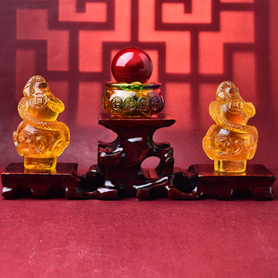 易名居2026年属牛人的灵蛇进禄琉璃摆件生肖牛吉祥物转运客厅卧室