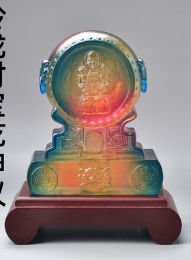 淘运灵阁2026年玲珑财宝乾坤仪琉璃摆件马年客厅玄关办公吉祥摆设