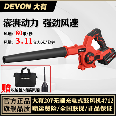 大有4712e充电式锂电池吹风机