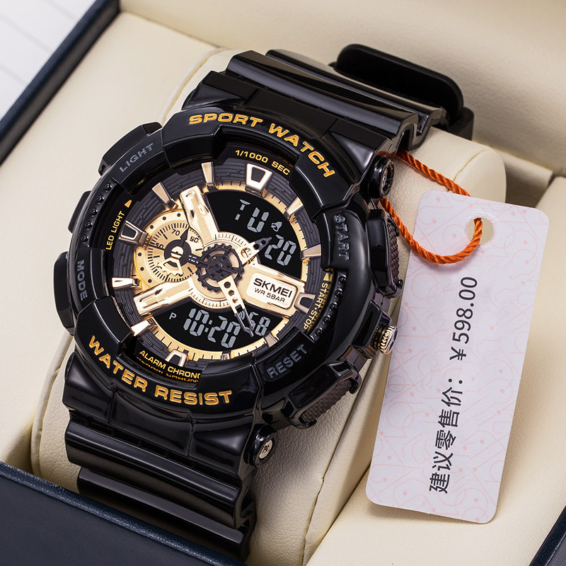 时刻美手表男士防水中学生青少年独角兽潮流运动情侣电子手表女