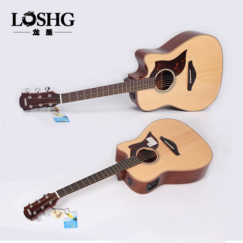 yamaha全单吉他A3R雅马哈单板民谣电箱41寸专业全单缺角A3面单