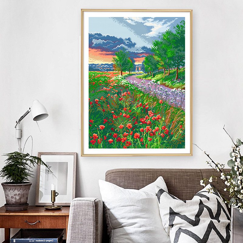 十字绣满绣2021新款线绣小幅竖版欧式风景挂画客厅卧室手工自己绣