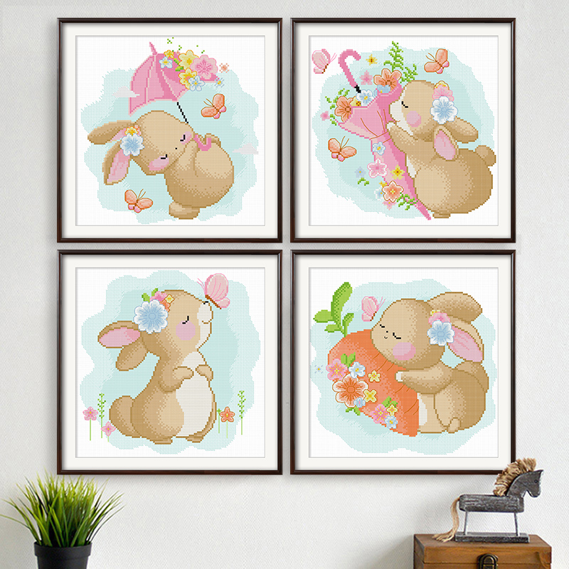 11.24【直播间】福利可爱卡通十字绣小萌兔1270-1273可做抱枕