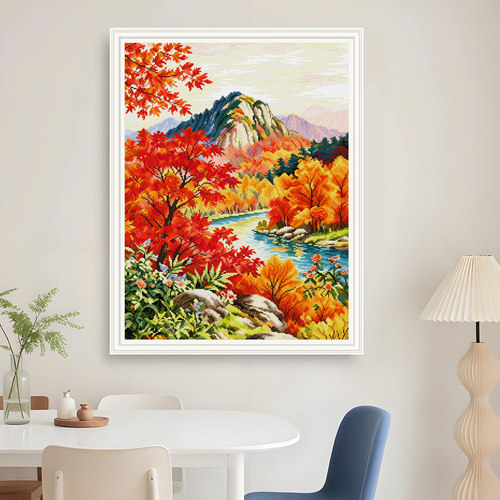 枫林晚秋天唯美挂画客厅玄关餐厅