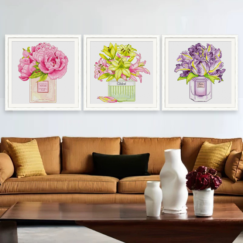 春天十字绣2025新款线绣香水牡丹百合客厅卧室花卉自己绣手工新手