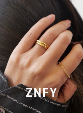 素圈不规则开口可调节纯银