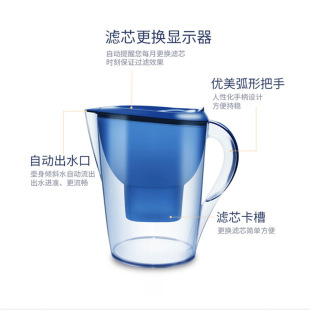 净水壶家用过滤水壶3.5L自来水滤水器便携厨房净水器三代升级滤芯