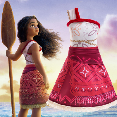 女童电影海洋奇缘2莫阿娜公主裙