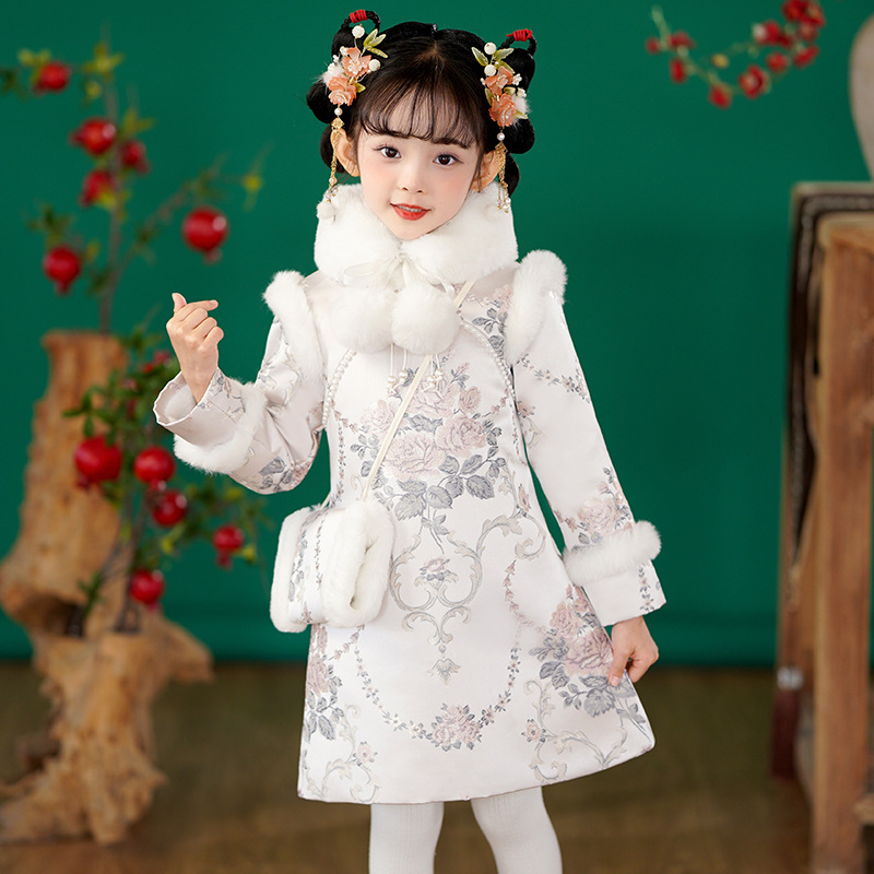 女童旗袍新年拜年服洋气唐装裙子