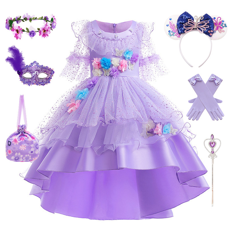 魔法满屋伊莎贝拉连衣裙女童拖尾花仙子礼服花童走秀主持人裙子夏