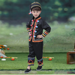 儿童拉祜族演出服装男女童少数名族中小学生拉祜族运动会表演服饰