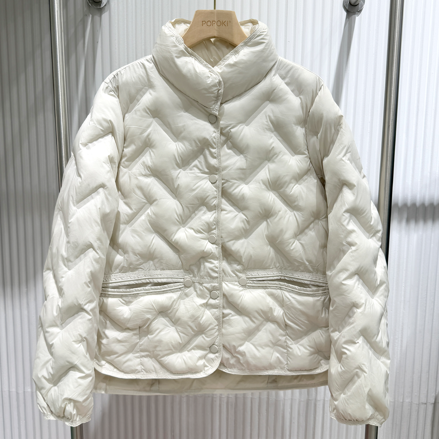 25秋冬新款POPOKI6713女款羽棉服冬季保暖后长款棉服女士韩版外套