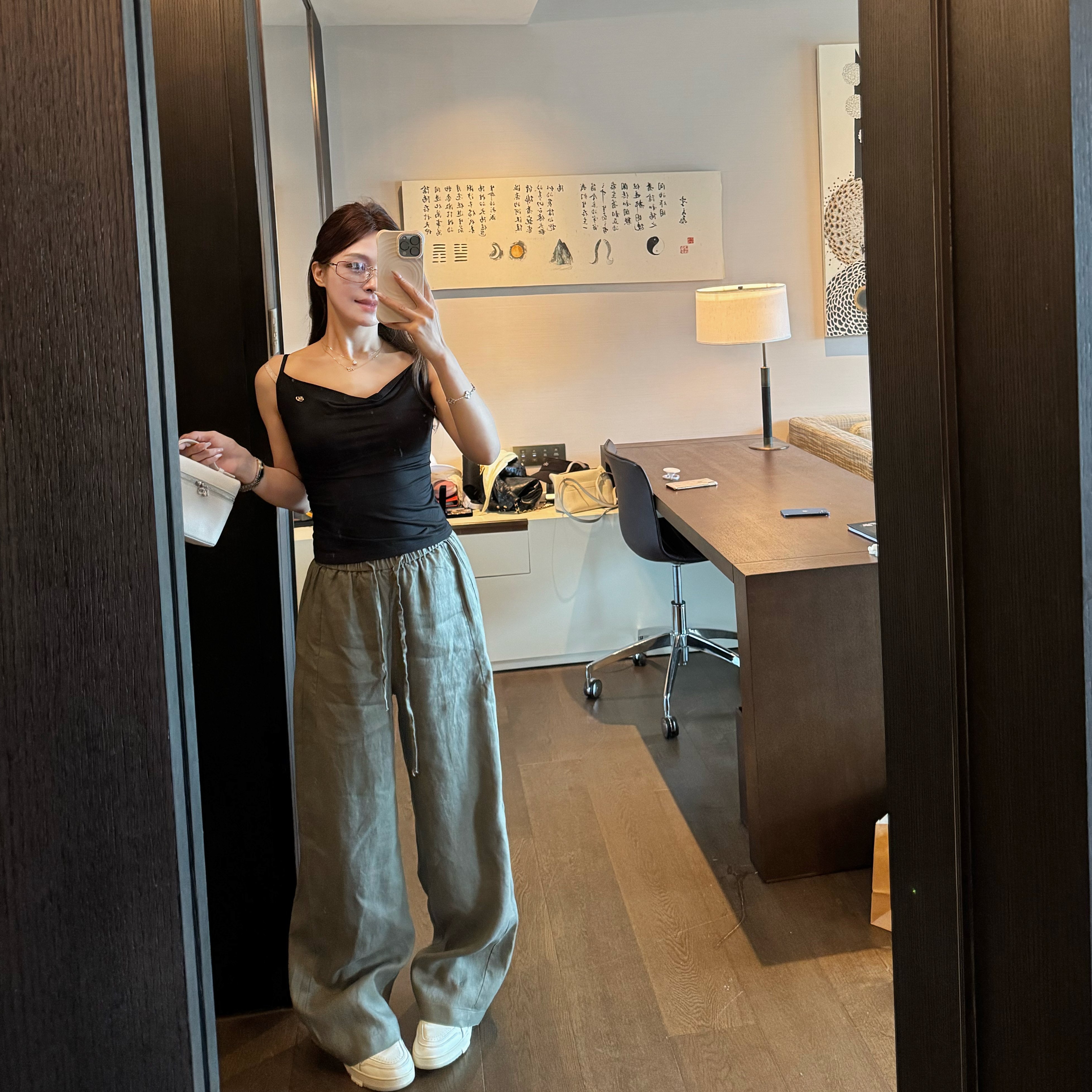 MLPSTUDIO 返场加色！松弛老钱好穿100亚麻抽绳宽松直筒休闲裤夏