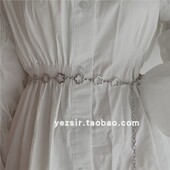 饰链条裤 花朵金属腰链女百搭韩版 配裙子西服收腰皮带ins简约装 链