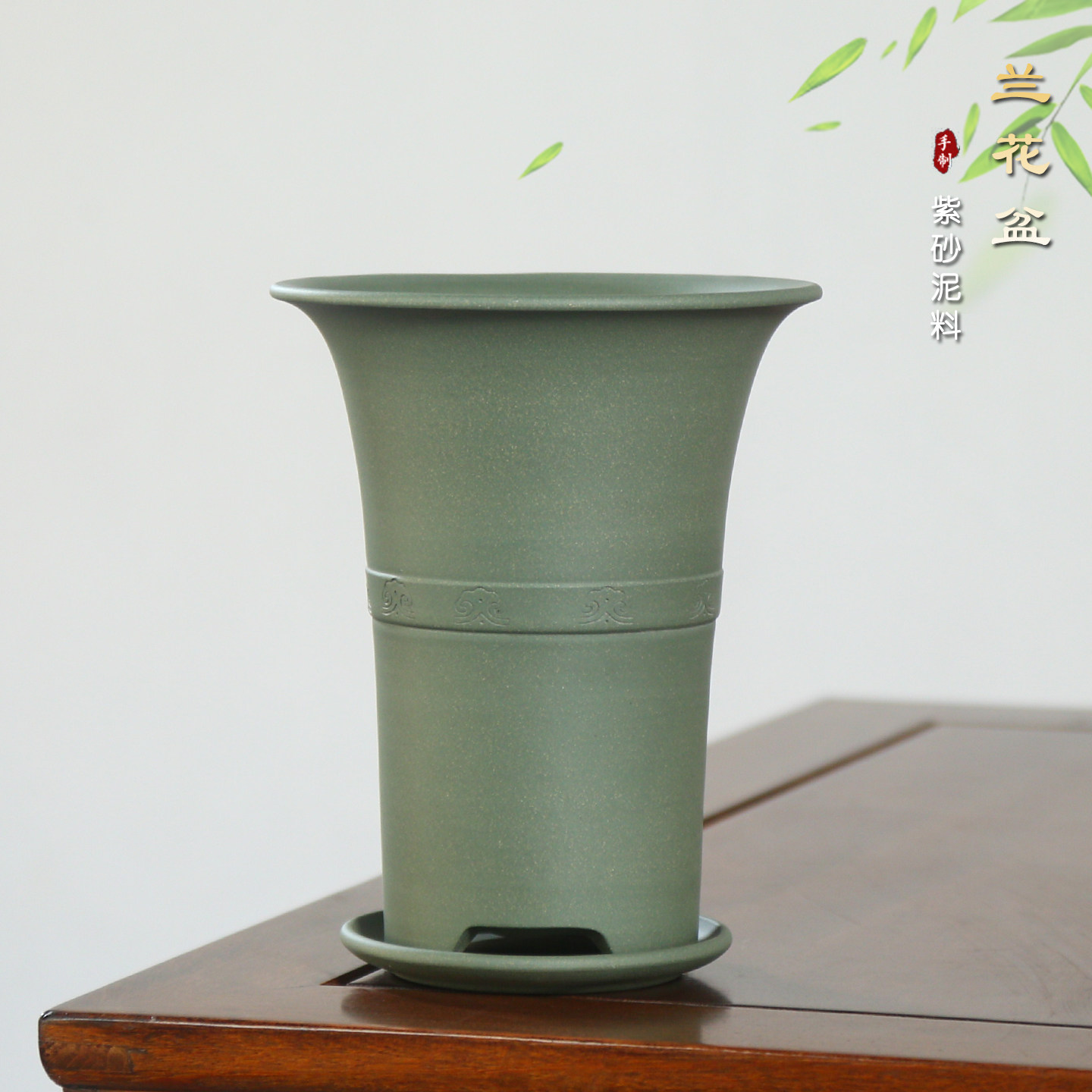 神力紫砂花盆兰花花盆古典中等室内桌面摆设圆形四方形六方形花盆