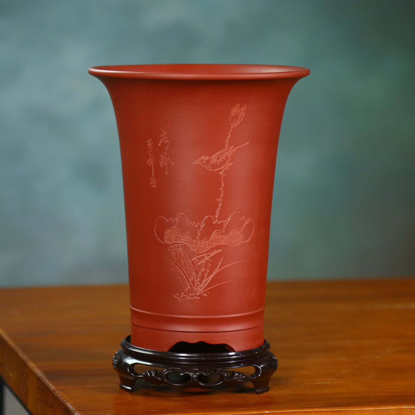 神力紫砂兰花盆大红袍手工刻绘古典透气大口径桌面紫砂兰花专用盆,鲜花速递/花卉仿真/绿植园艺,花盆,淘宝优惠券,粉丝福利购,淘宝优惠卷