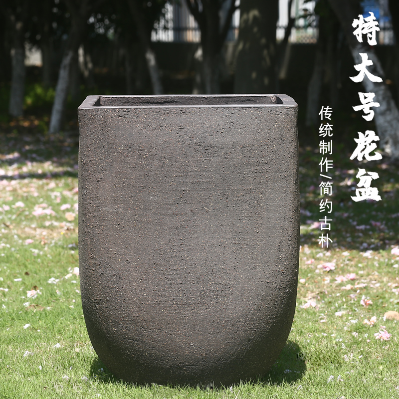 欧式拉毛紫砂花盆花槽四方形户外大号盆景盆落地盆阳台种菜盆包邮