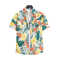 Hawaiian boy short-sleeved floral shirt children's clothing, Hong Kong-style children's boy seaside clothes, cool and stylish, big and medium-sized children's parent-child wear thumbnail 2