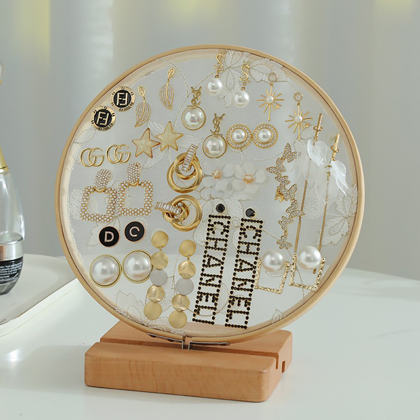 首饰展示架耳饰品挂架托盘珠宝道具收纳板创意小摆件耳环实木绣棚,饰品/流行首饰/时尚饰品新,首饰展示架,淘宝优惠券,粉丝福利购,淘宝优惠卷