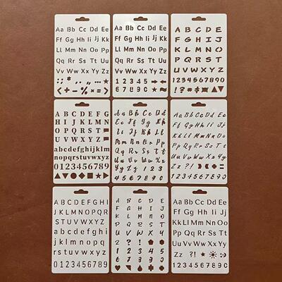 边框尺文字字母数字帐本模板