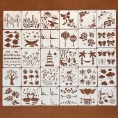 新款 手帐绘画镂空模板diy涂鸦儿童学生填色工具手抄报涂色B009