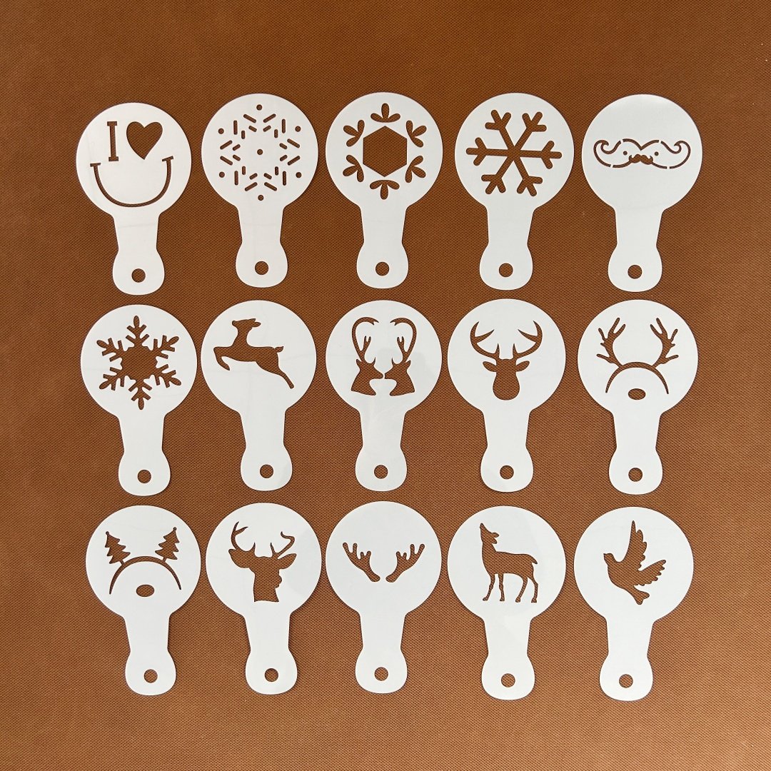 花式圣诞节日咖啡印花喷花撒花