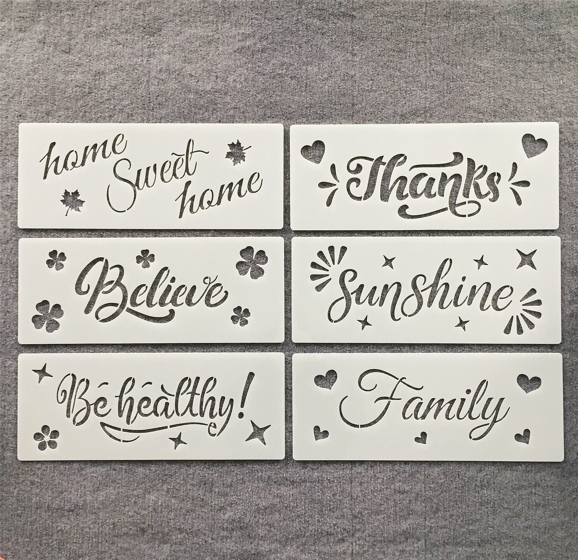 국경 간 새로운 영어 편지 인사말 카드 생산 중공 예술 그림 템플릿 스프레이 벽화 패턴 조각 템플릿