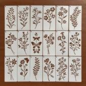 花朵蝴蝶创意镂空书签手工制作材料画艺术简约风涂鸦辅助彩绘模板