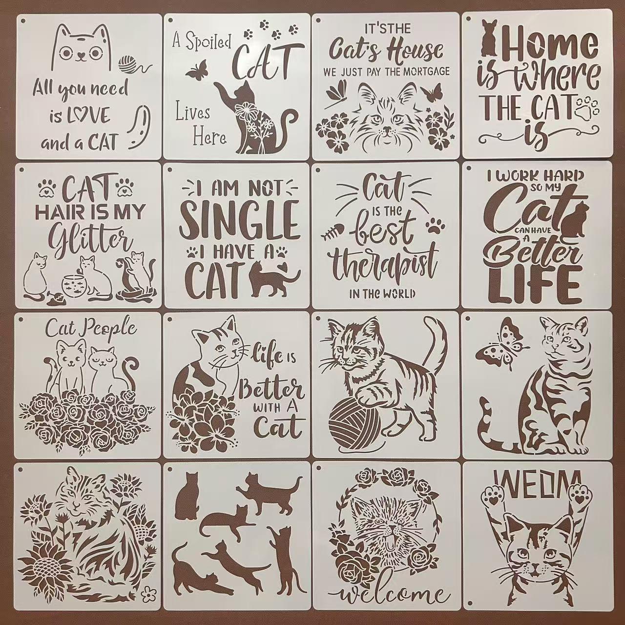 猫咪创意图形模板尺绘画辅助模板